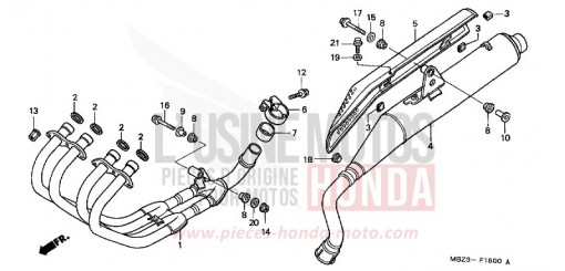 SILENCIEUX D'ECHAPPEMENT CB600FY de 2000